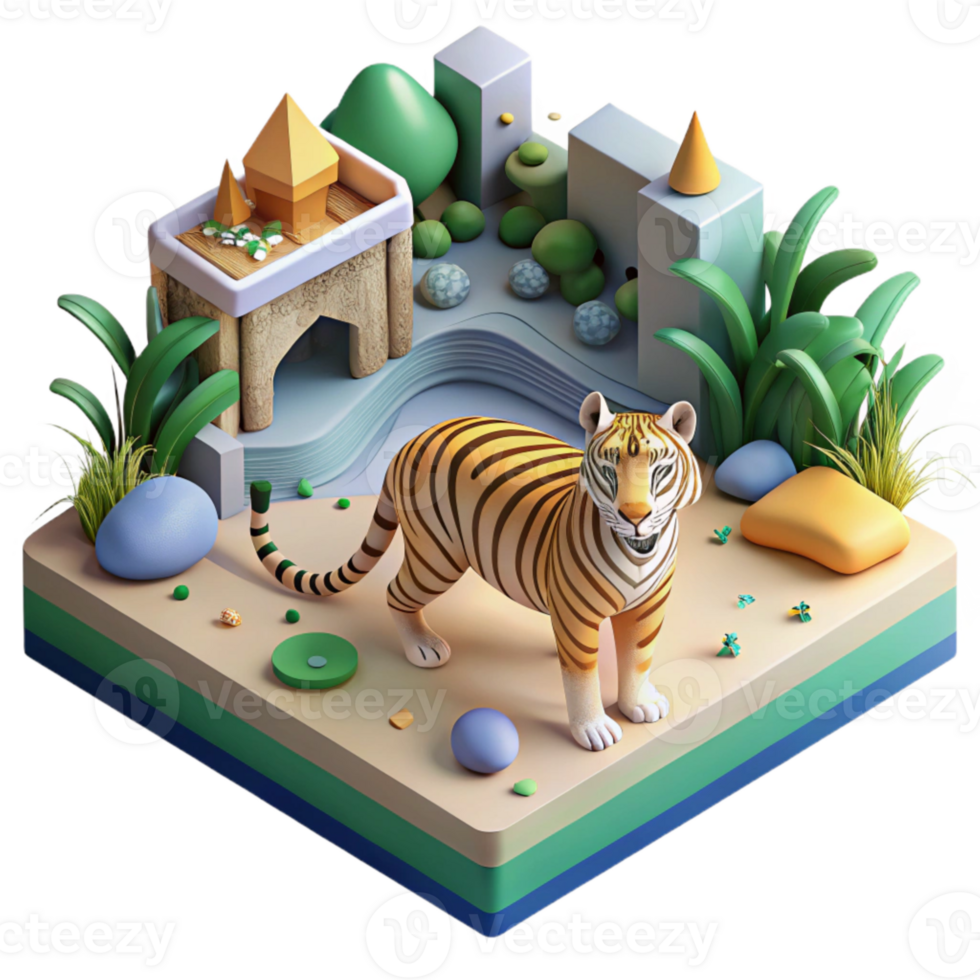 vibrant classic High Angle View Deforested Area and Deer Isolated detailed png