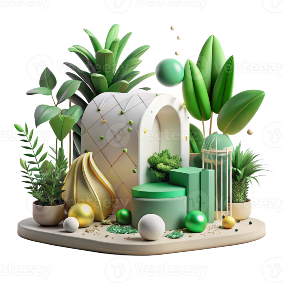 impressive modern Habitat Restoration Scene Transparent Background Green Plants exclusive png