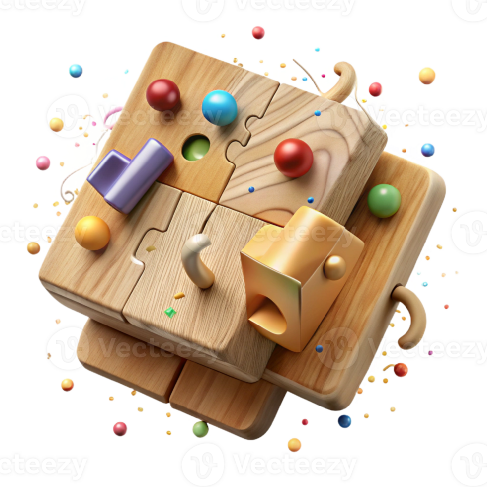 stunning classic Printed Wooden Puzzle with Pieces Transparent Background high resolution png