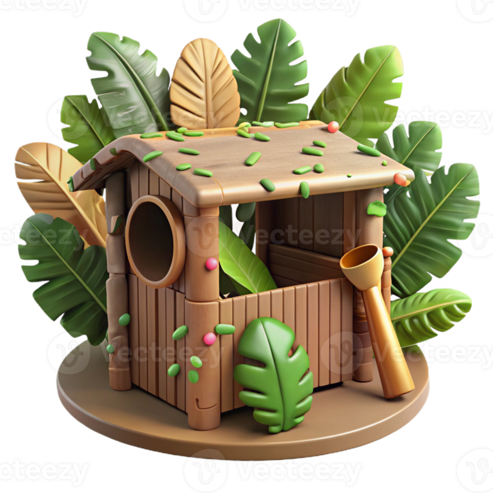 dramatic vintage Hunting Blind Camouflaged Cutout with Leaf Texture exclusive png