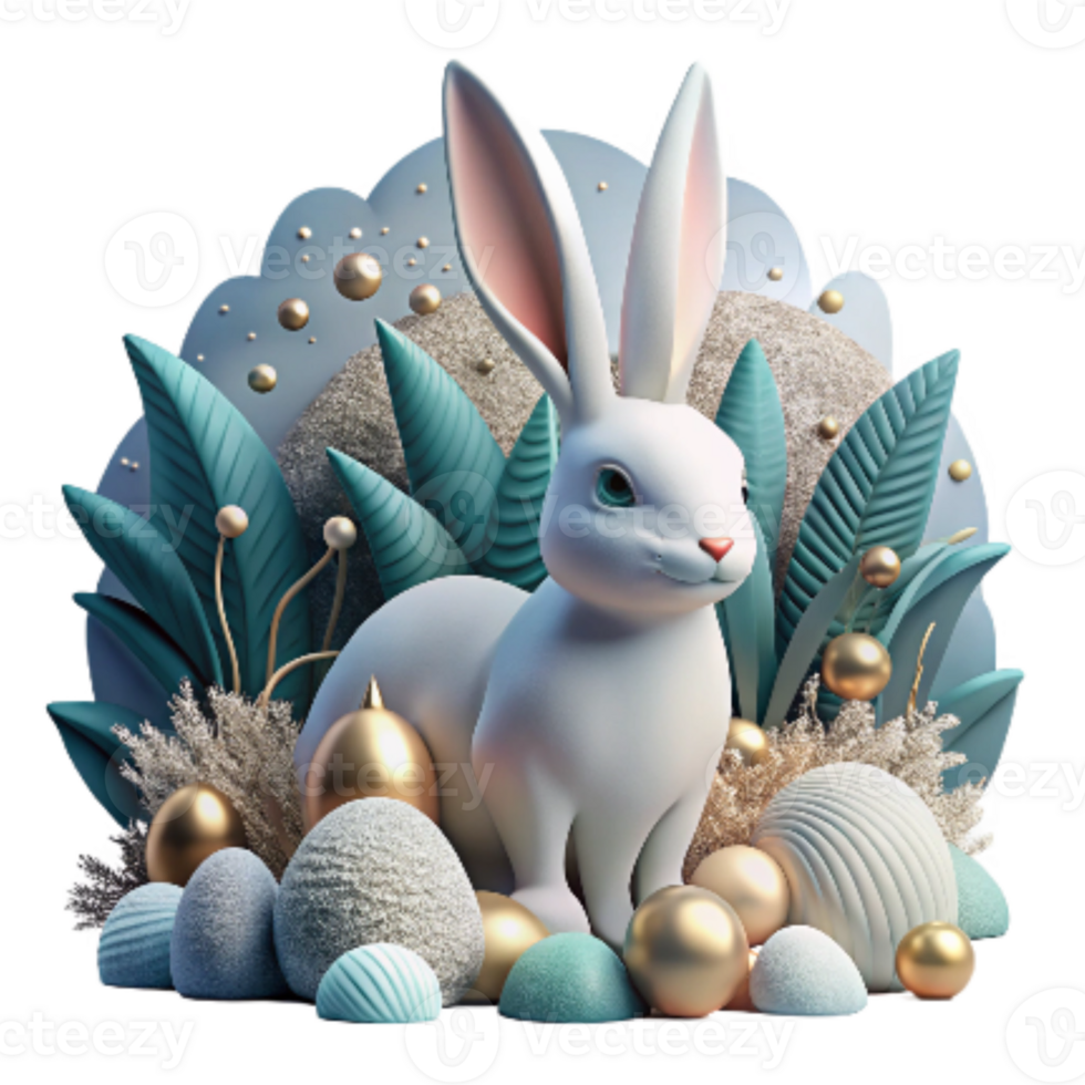 extraordinary abstract Rabbit in Hedgerow Isolated White Tail exclusive png