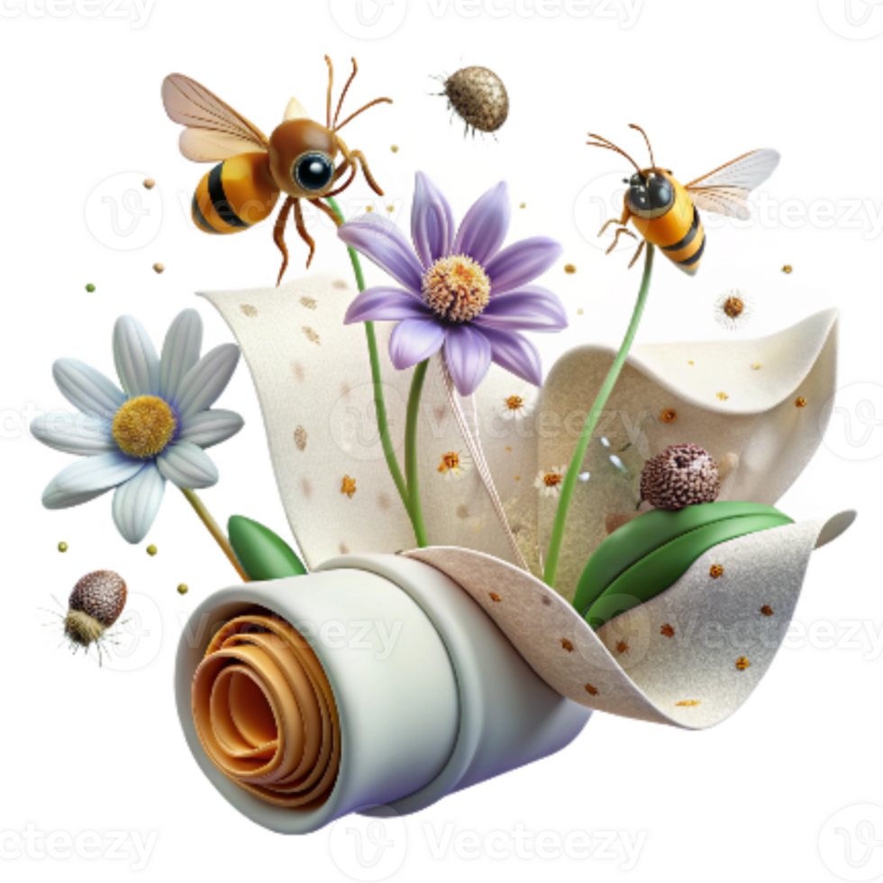 extraordinary rustic Protecting Native Plants for Wildlife Transparent Background Wildflowers and Bees detailed png