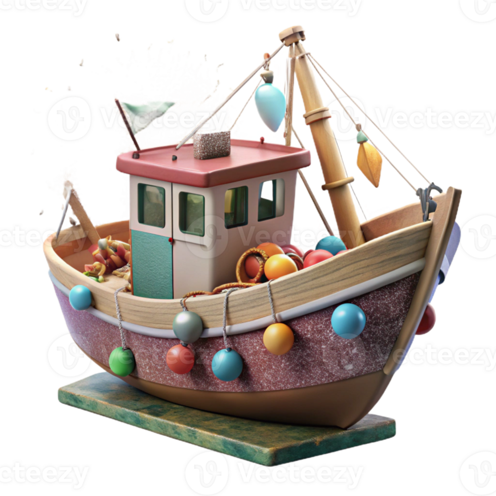 wonderful abstract Large Fishing Boat Cutout Isolated Element Side Profile exclusive png