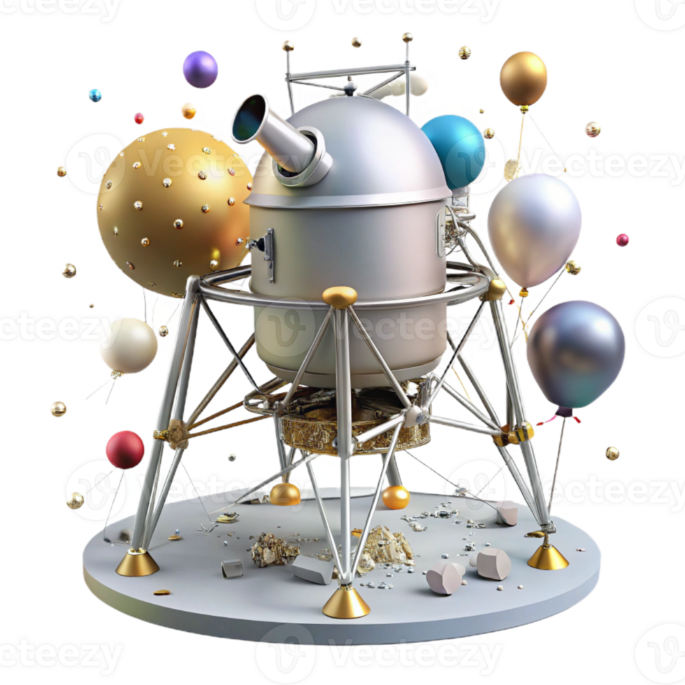 magnificent classic Lunar Lander Isolated with Landing Legs genuine png