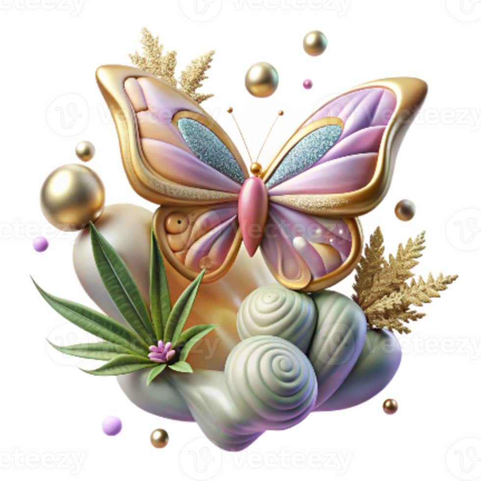dramatic creative Integrated Weed Management and Wildlife Isolated Butterfly on Weed high quality png