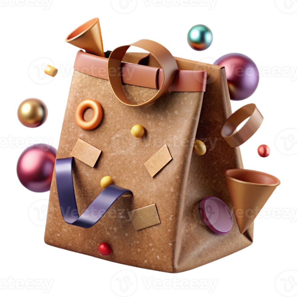 magnificent creative Recycled Paper Bag Brown Texture Transparent Background premium png