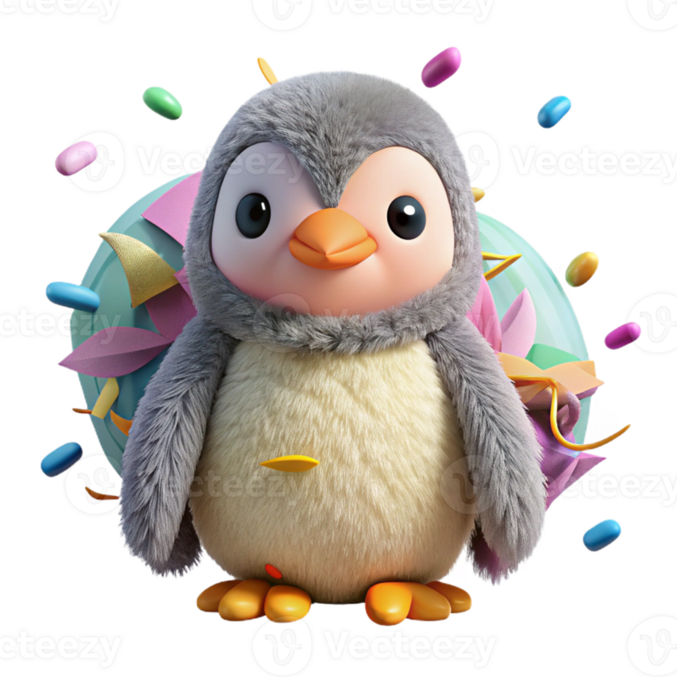 magnificent abstract Penguin Chick Cutout Fluffy Down exclusive png