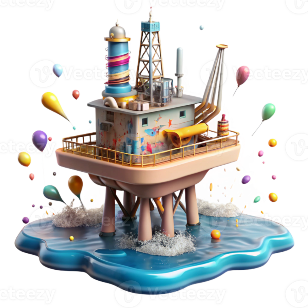 extraordinary classic Oil Rig Polluting Ocean Waters Transparent Background authentic png
