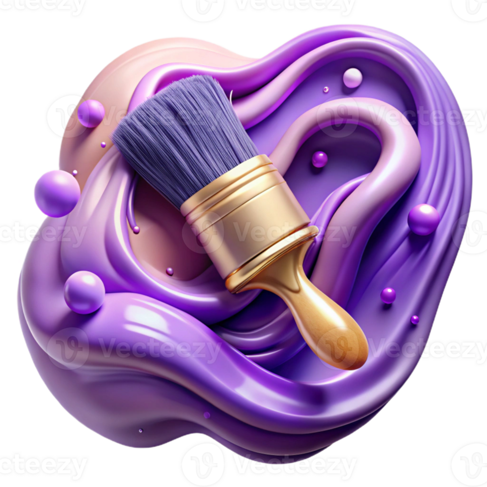 elegant traditional Purple Paintbrush Stroke Textured with Transparent Background genuine png