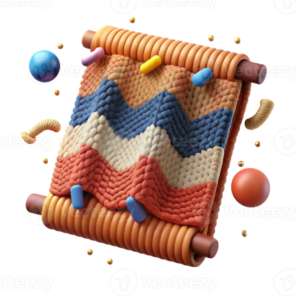 extraordinary rustic Handwoven Tapestry with Abstract Pattern Isolated Cutout premium png