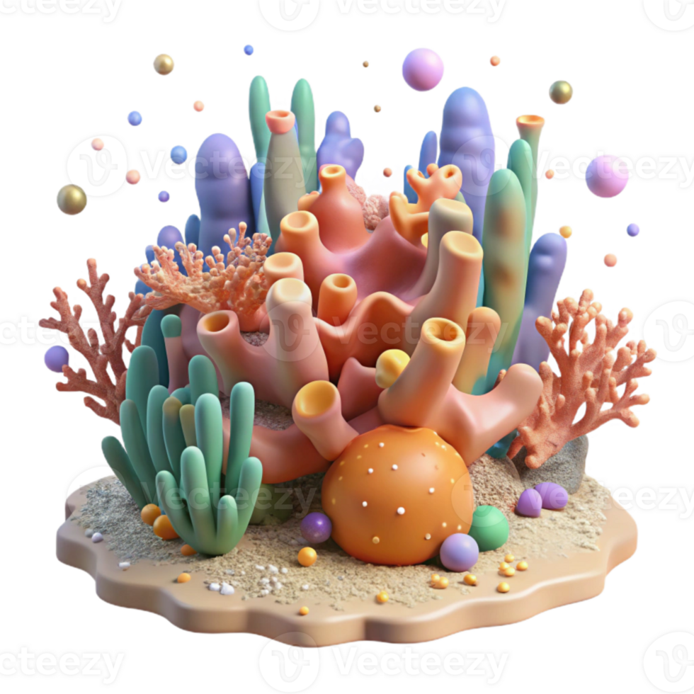 wonderful creative Low Light Image of Degraded Coral Reef Isolated exclusive png