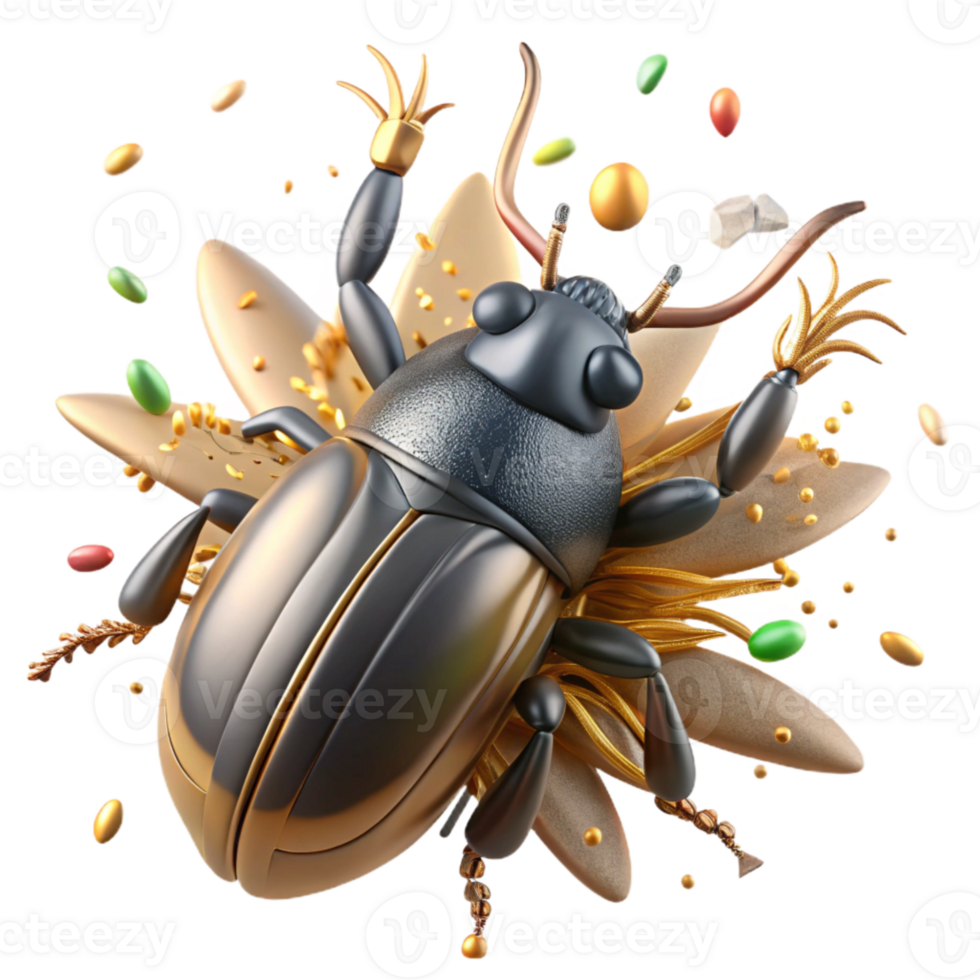 wonderful artistic Invasive Beetle Destroying Crop Close Up Isolated Cutout genuine png