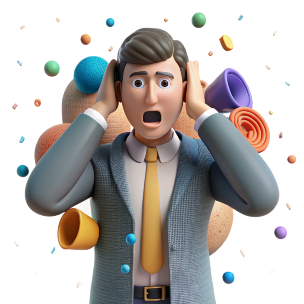 magnificent minimalist Man Covering Ears From City Noise Cutout exclusive png