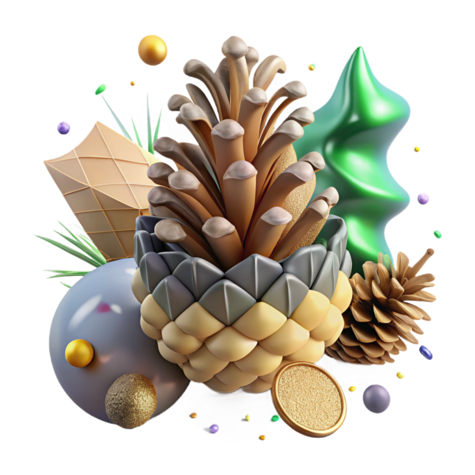 elegant abstract Pine Cone on Forest Floor Transparent Background premium png