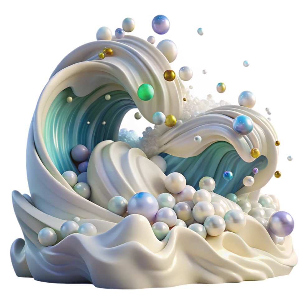 serene modern Ocean Waves Crashing on Shore Dynamic Angle Cutout high resolution png