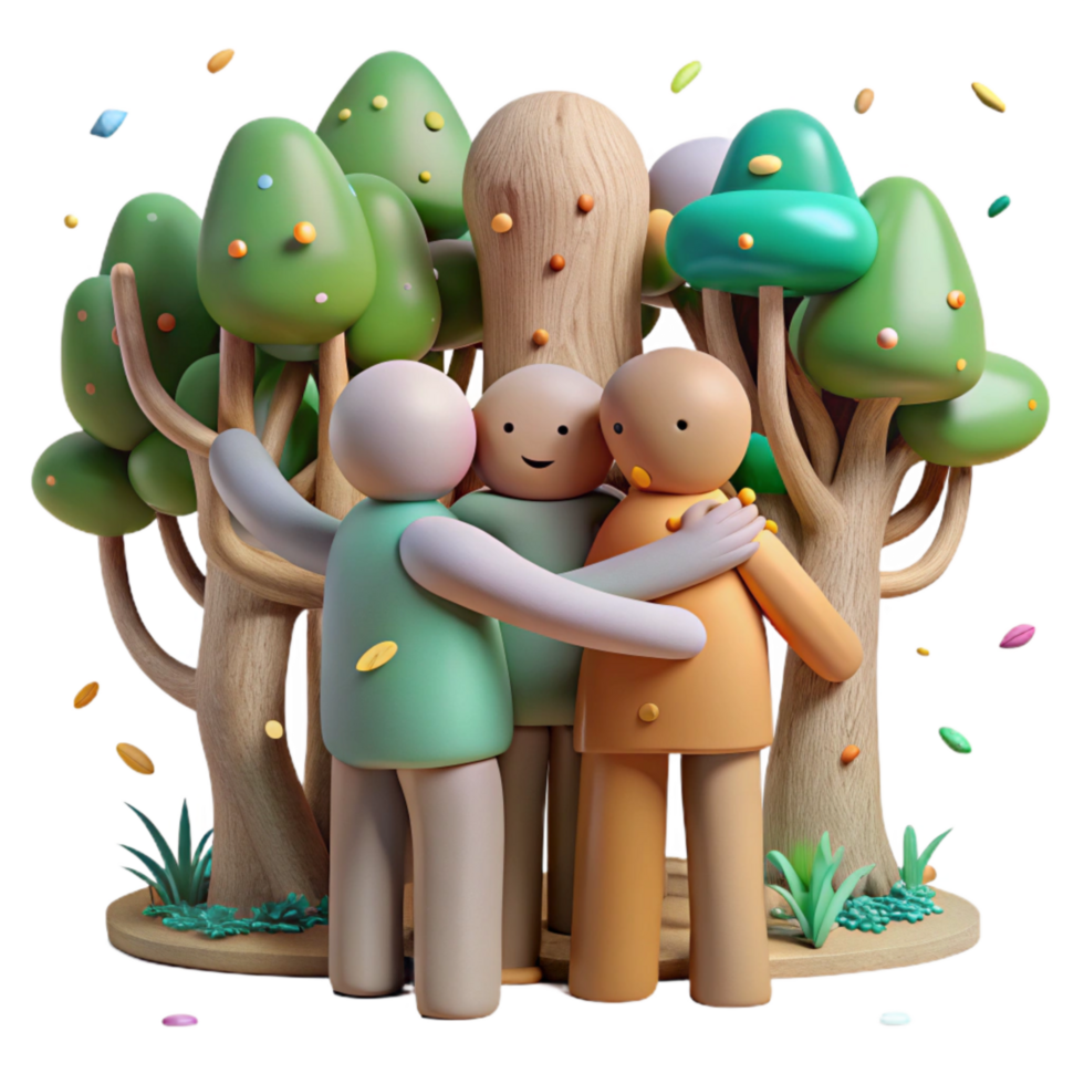 wonderful contemporary Group Hugging Tree in Forest Transparent Background genuine png