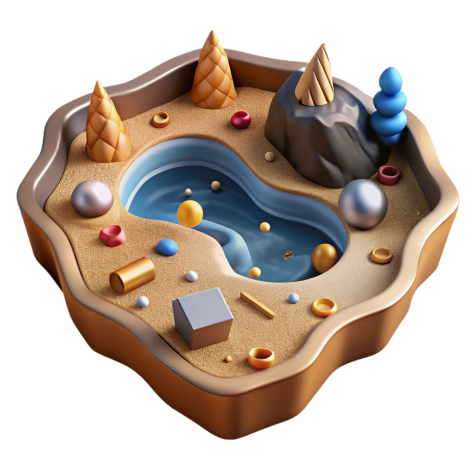 magnificent rustic Mining Tailings Pond Environmental Impact Isolated Element Detailed Texture png