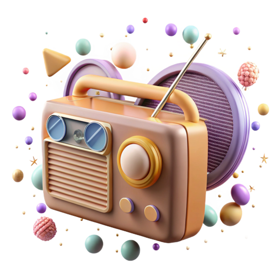 extraordinary abstract Old Radio with Antenna Top View Cutout exclusive png