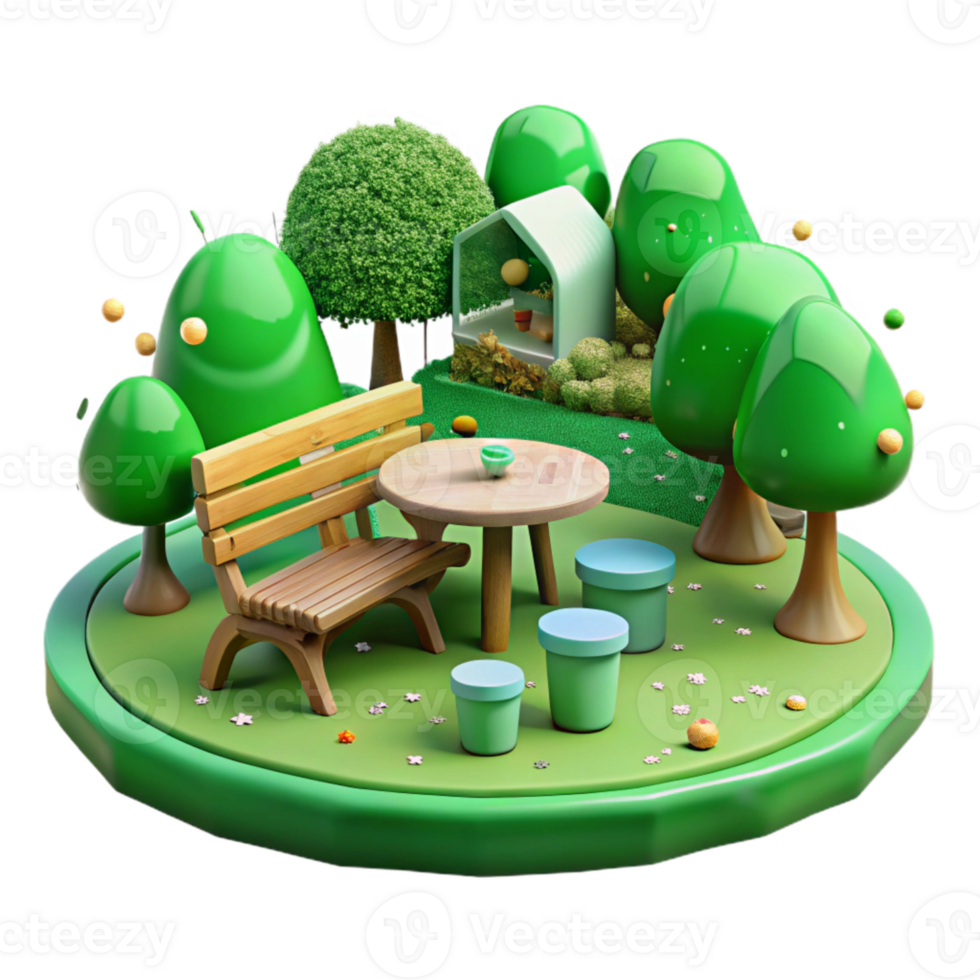 magnificent abstract Green City Park with People Relaxing Cutout high resolution png