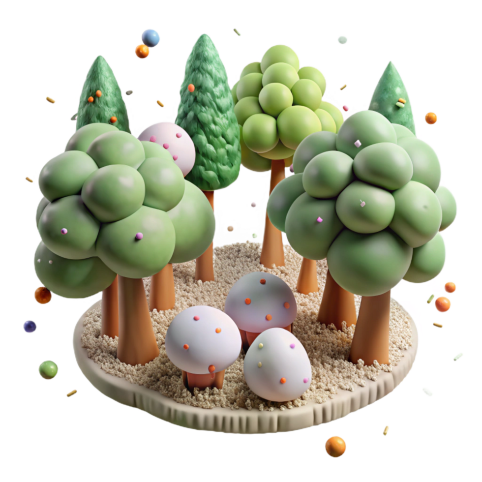 extraordinary rustic Group of Trees Top View Isolated Element professional png