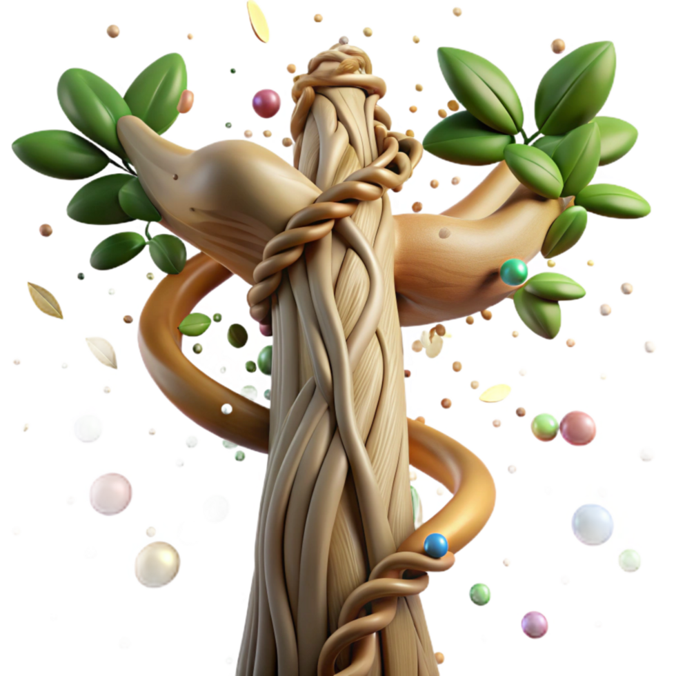 vibrant traditional Invasive Vine Climbing Tree Upward Angle Transparent Background png