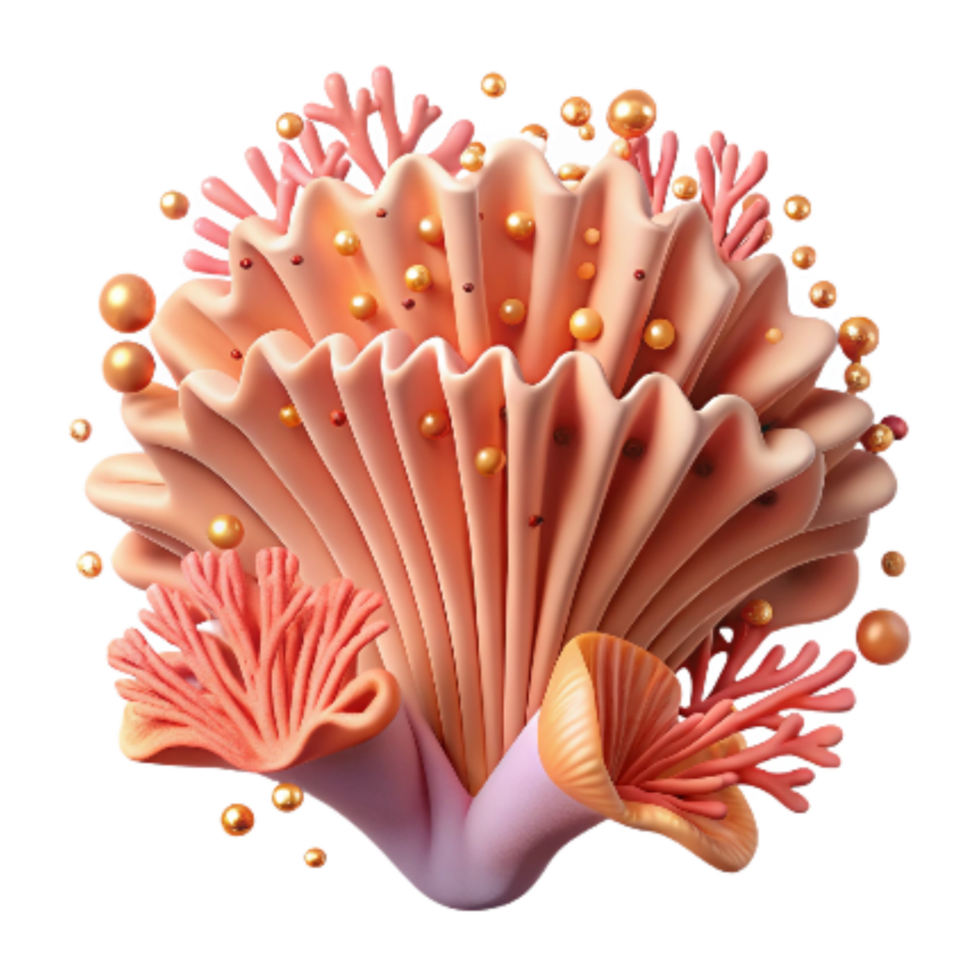 extraordinary rustic Healthy Coral Polyps Isolated Microscopic View original png