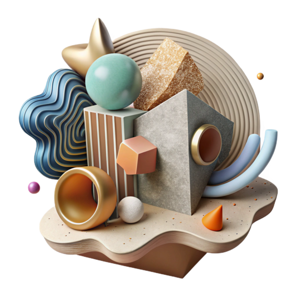 vibrant vintage Modern Art Perspective Experimentation Cutout original png