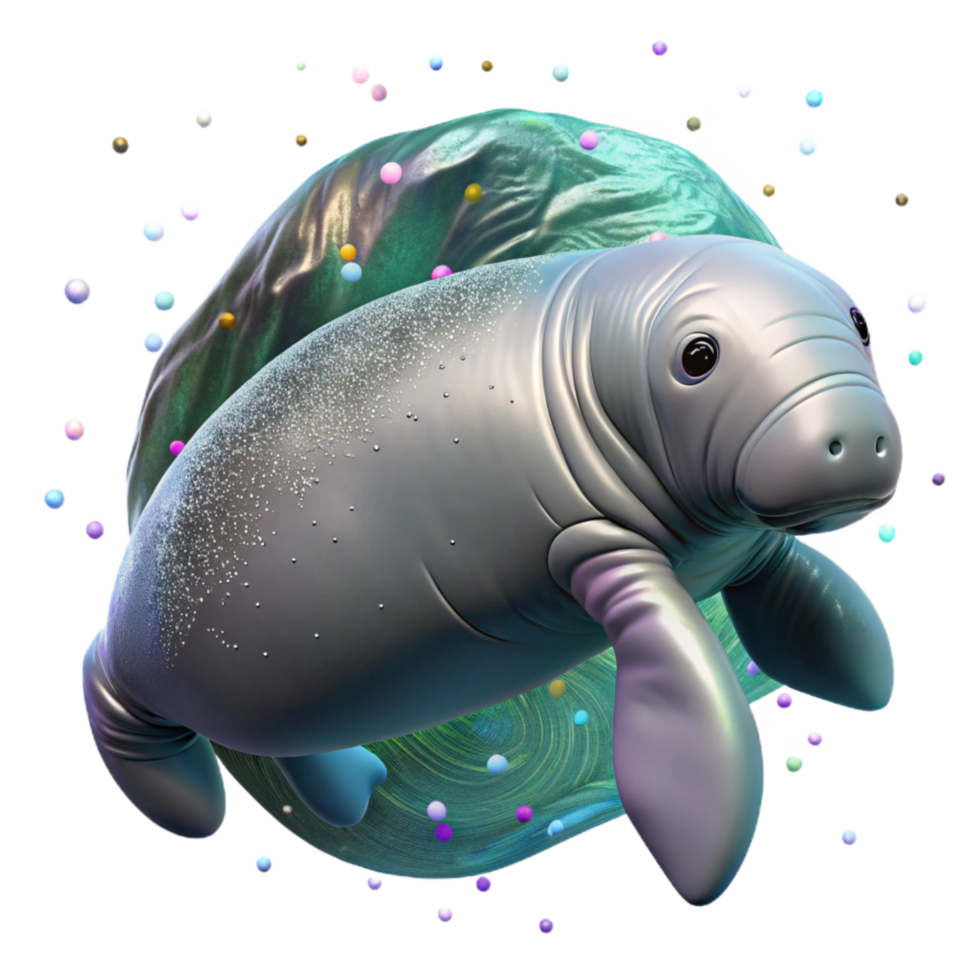 impressive traditional Infrared Drone Imaging Manatee Isolated png
