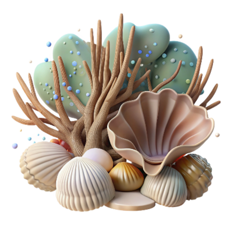 elegant classic Mangrove Roots and Oysters Transparent Background high quality png