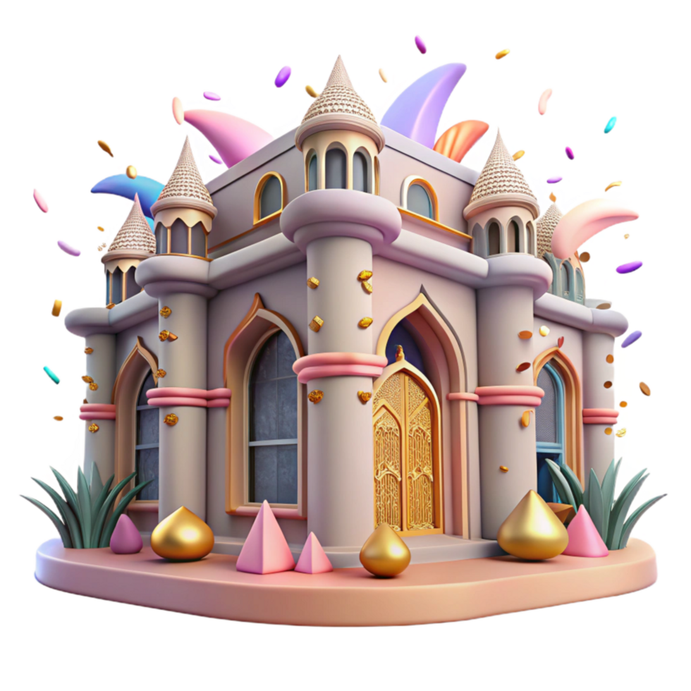 magnificent modern Renaissance Palace Isolated with Arched Windows original png