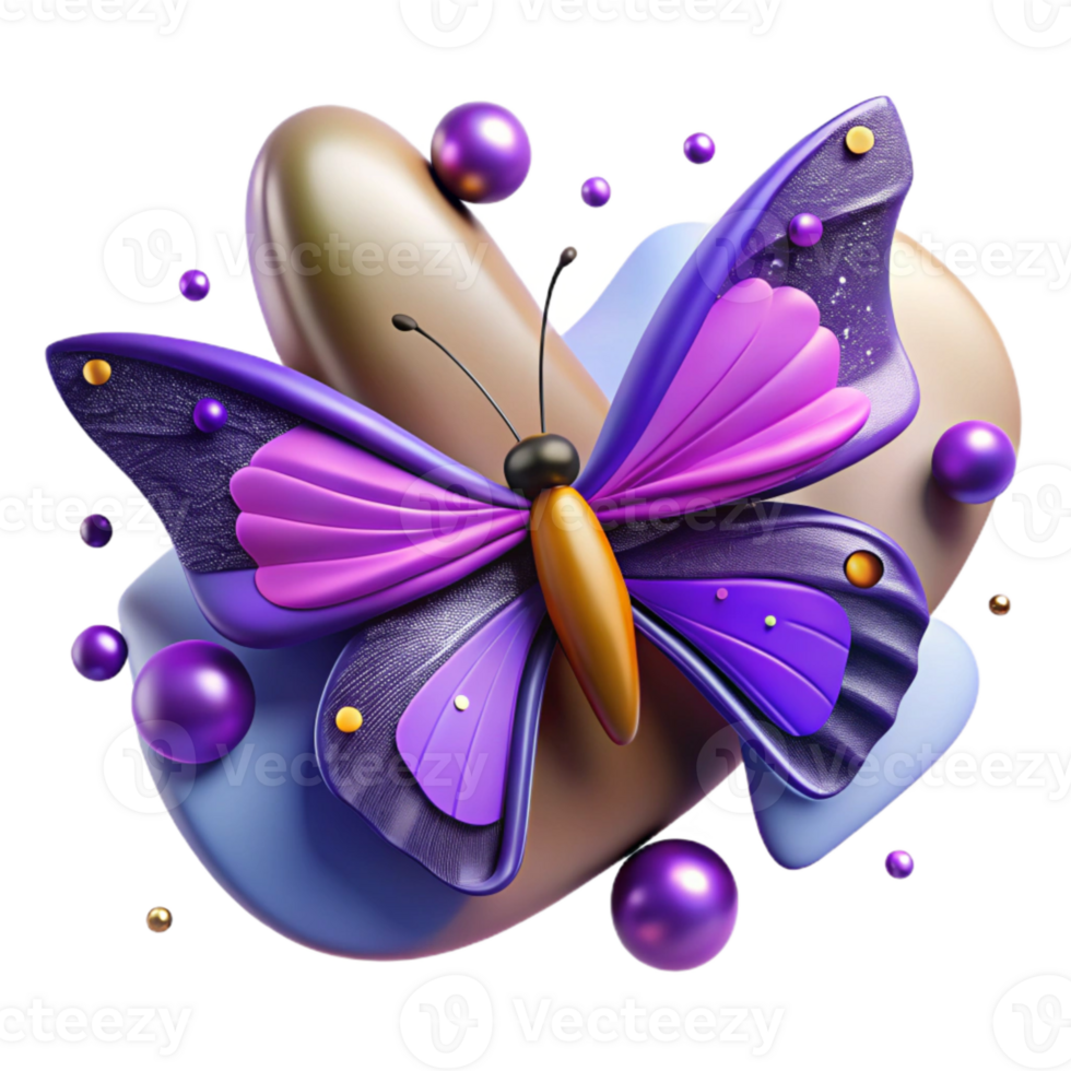 stunning modern Purple Butterfly Cutout with Open Wings png