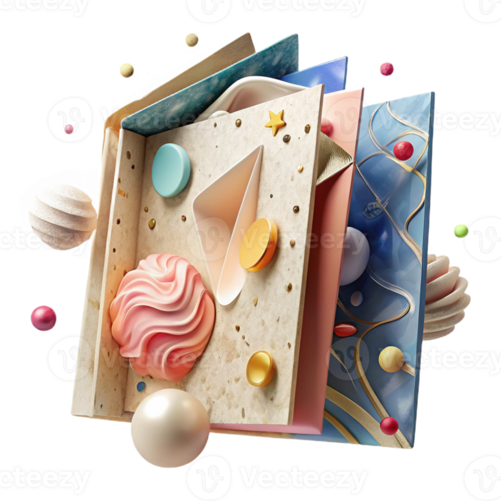 extraordinary vintage Handmade Greeting Card with Watercolor Design Cutout genuine png