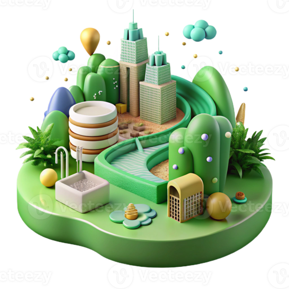 stunning creative Green Infrastructure Development Illustrated Cutout original png