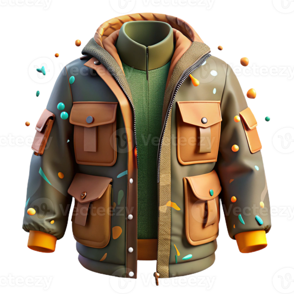 wonderful minimalist Hunter Jacket Camouflaged Cutout with Pockets authentic png