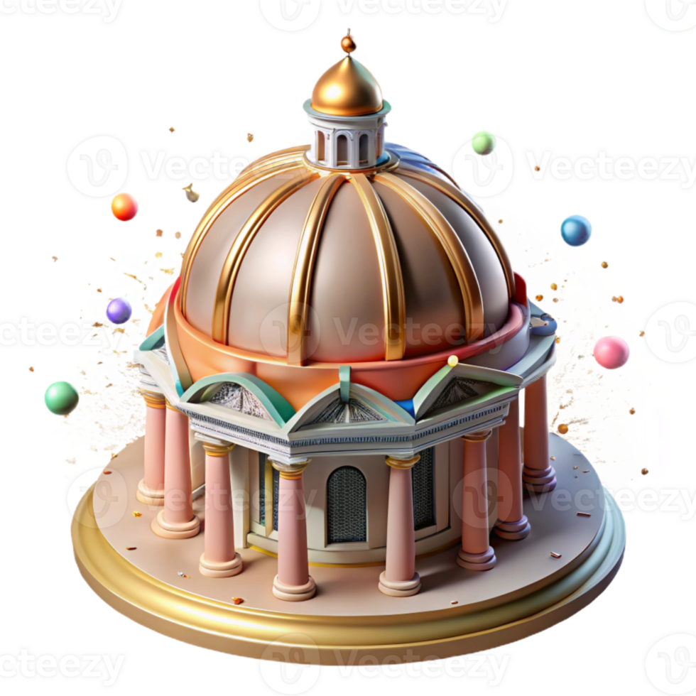 elegant creative Historic Building Dome Top View Cutout high quality png