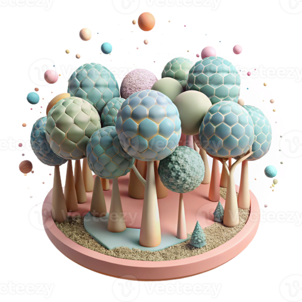elegant artistic Group of Trees Forming a Heart Isolated professional png