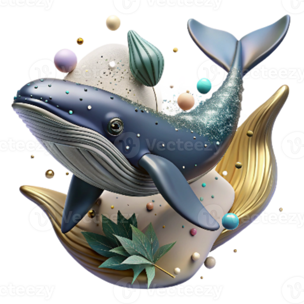 dramatic artistic Humpback Whale Fluke with Underwater Noise Distortion Cutout premium png