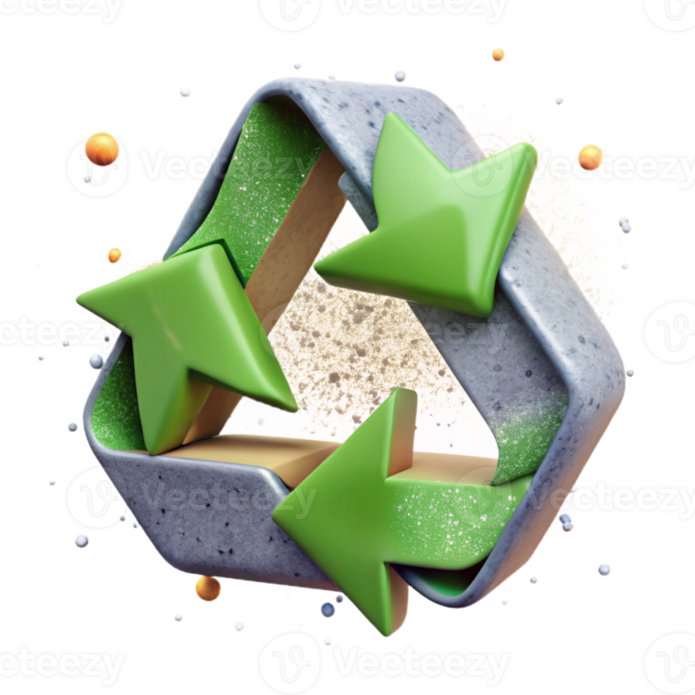 magnificent traditional Recycle Symbol with Grunge Texture Isolated Cutout original png