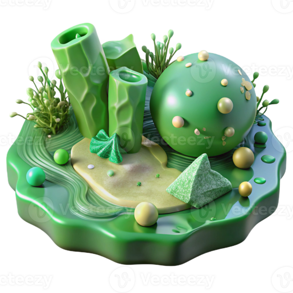 elegant abstract Polluted Water with Algae Bloom Isolated Transparent Background Green Tint genuine png