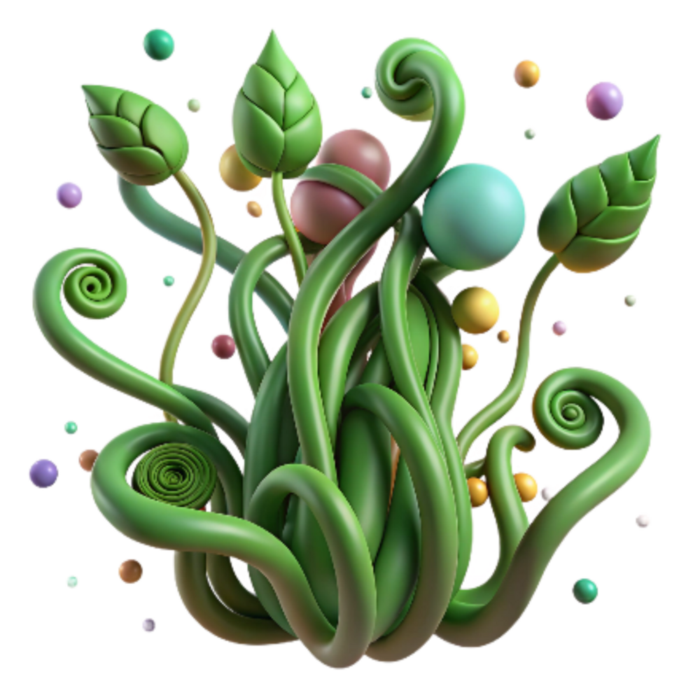 vibrant rustic Growing Vines Green Tendrils Isolated detailed png