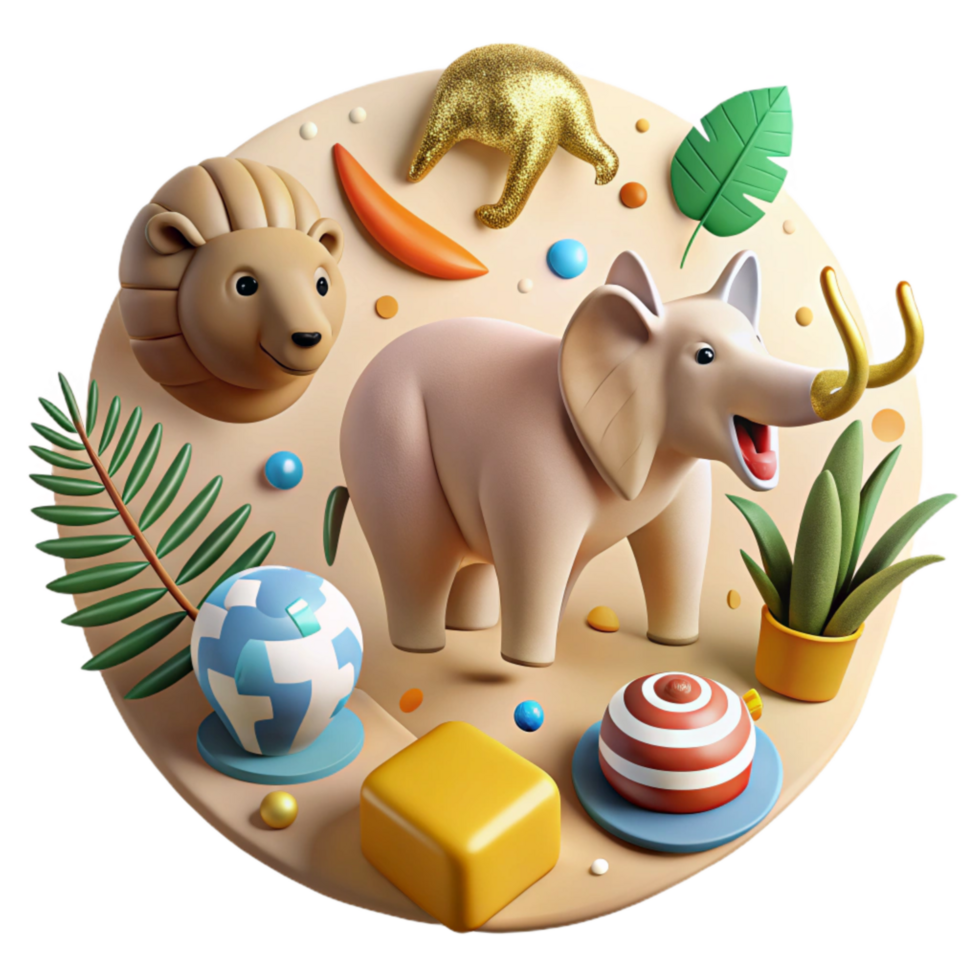 dramatic modern Protecting Endangered Animals Icon Set Isolated Cutout genuine png