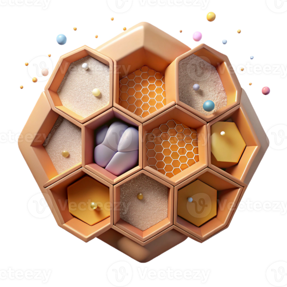serene contemporary Honeycomb Cross Section Closeup Cutout high resolution png