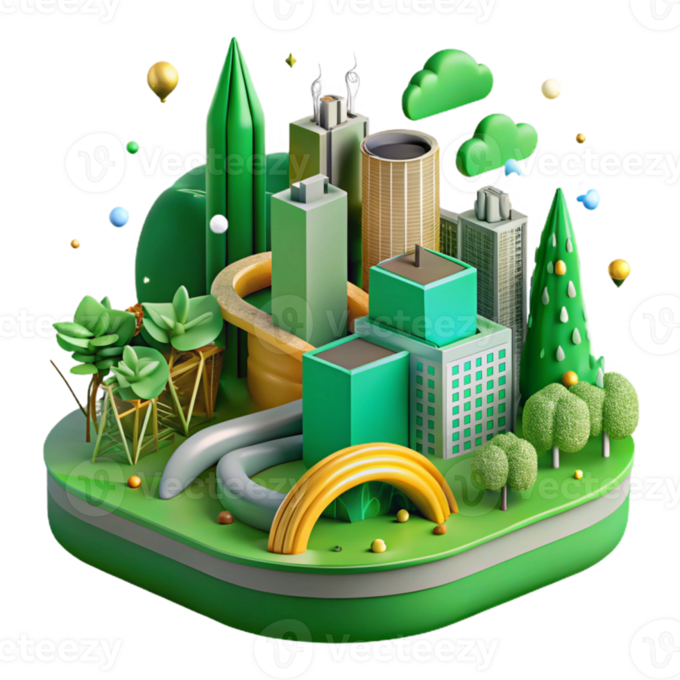 wonderful rustic Green Infrastructure Development Illustrated Cutout authentic png