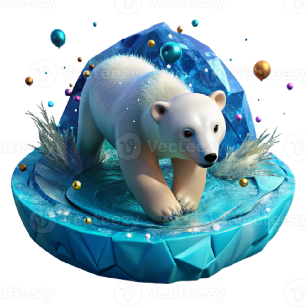 stunning contemporary Polar Bear Swimming in Water Arctic Scene Cutout exclusive png