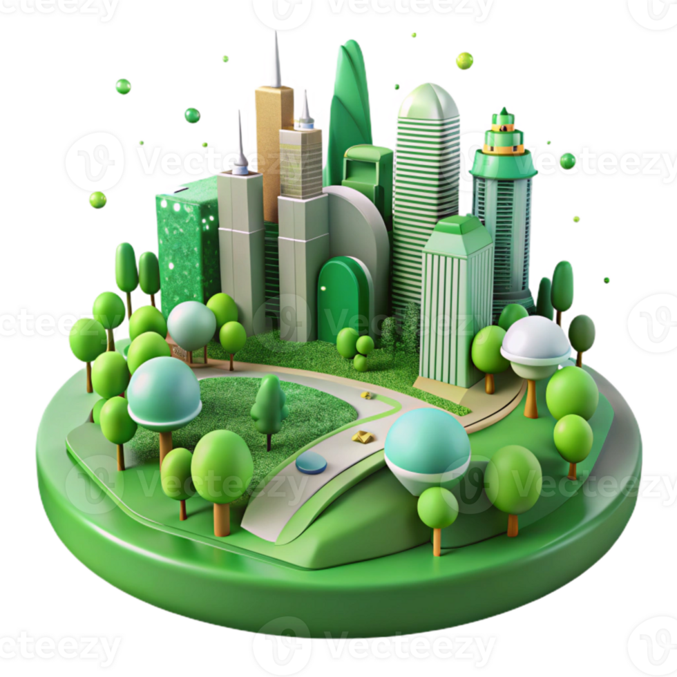 serene classic Green Cityscape with Parks and Trees Transparent Cutout high resolution png