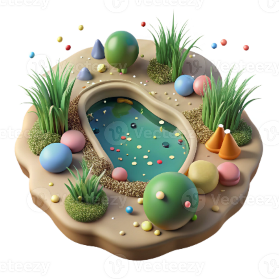 beautiful traditional Marsh Ecosystem Cutout Isolated Top Down View png