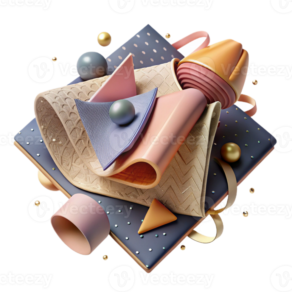elegant vintage Product Design Perspective Rendering Cutout png