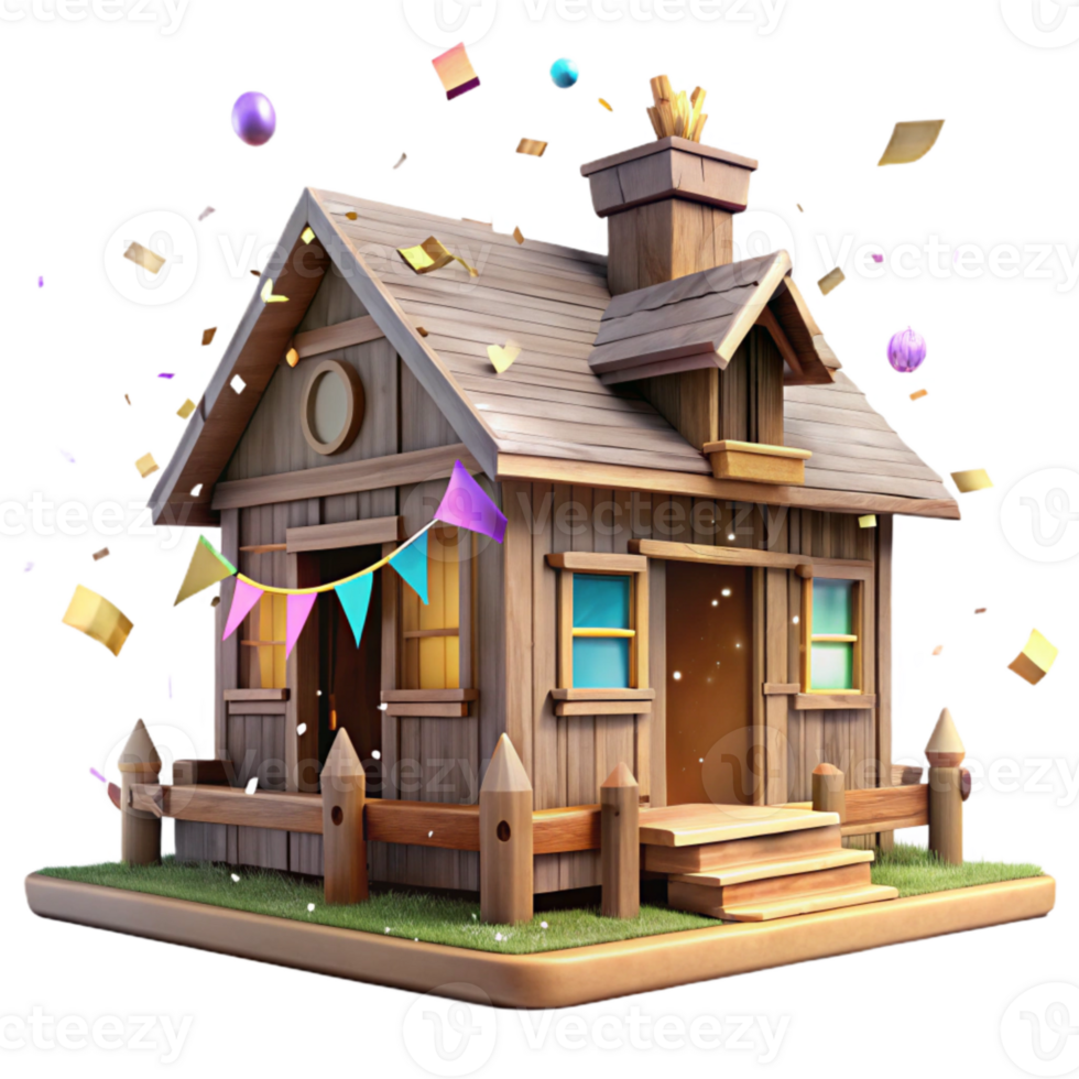 stunning traditional Historical Farmhouse Isolated with Rustic Wood Texture Transparent Background professional png