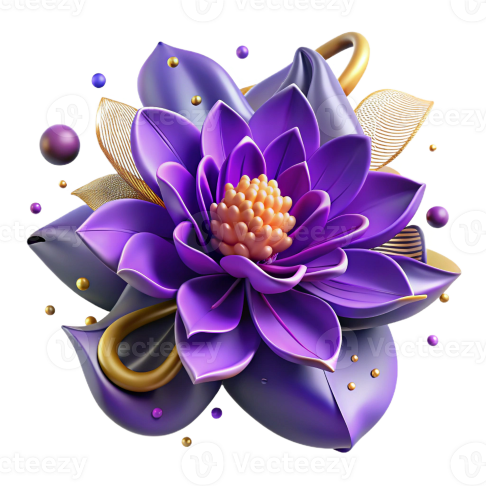 impressive minimalist Purple Flower Isolated with Detailed Petals exclusive png