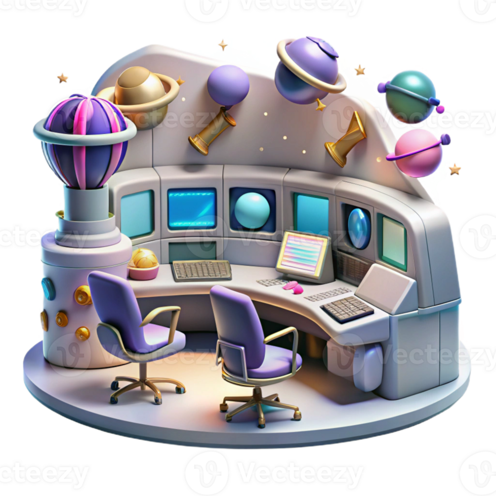 wonderful modern Observatory Control Room Cutout with Monitors exclusive png